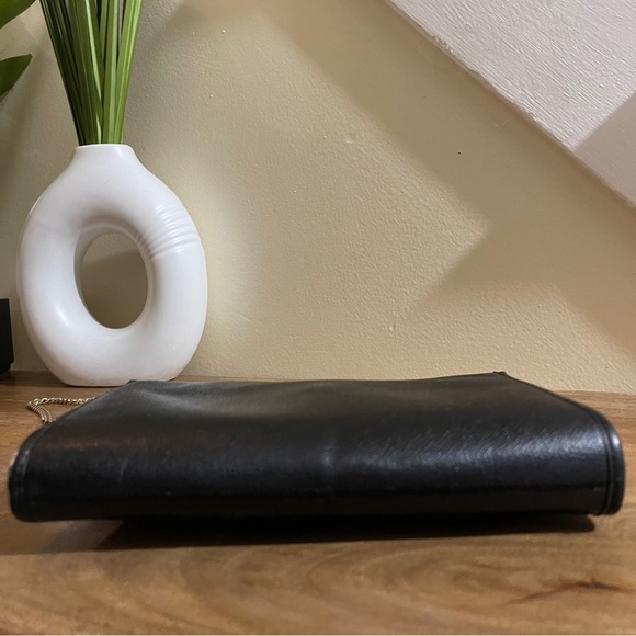 AUTH VINTAGE RARE DIOR BLACK LEATHER MINI FLAP BAG & GOLD ORIGINAL CHAIN - Picture 13 of 17